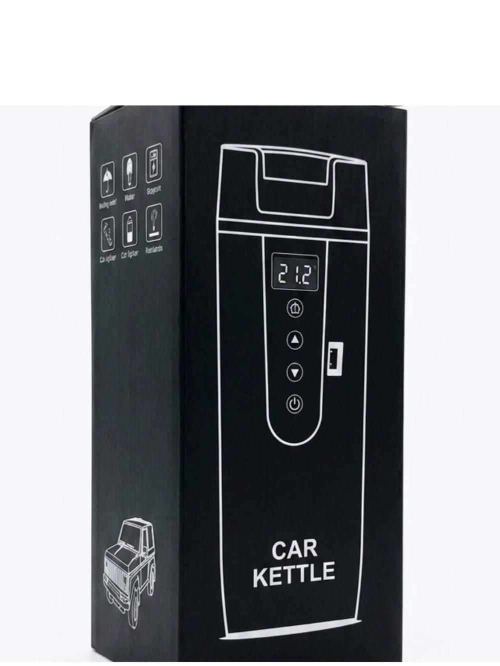 Car Electric Kettle 12V 24V Small Travel 400 mL Portable LCD Display 304